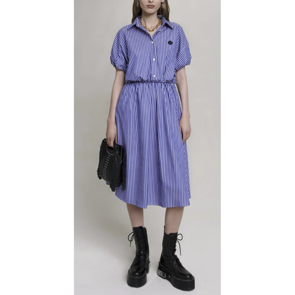 Maje Women Relisa Dress Blue Size 38 (M-6US) - Picture 3 of 4